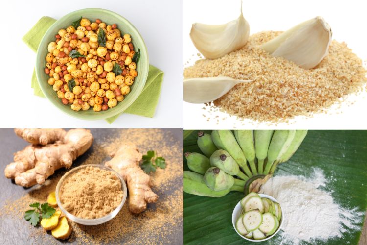 Banana Powder, Ginger Powder, Onion Powder ,Garlic Powder and Foxnuts